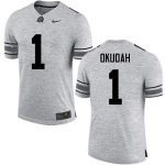 Men's Ohio State Buckeyes #1 Jeffrey Okudah Gray Nike NCAA College Football Jersey New Style SHC0344UV